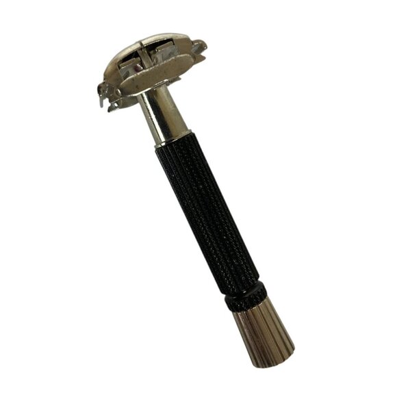 Vintage Gillette Super Speed Flare Tip Safety Razor Black Twist-To-Open USA - Picture 2 of 9